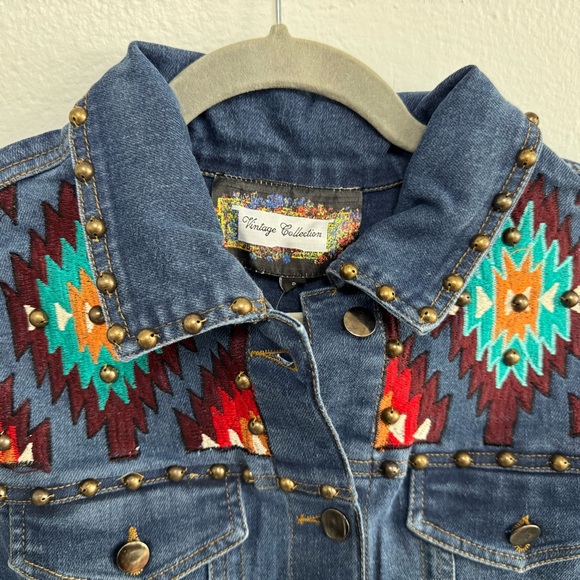 Vintage Collection Jean Jacket with Aztec Pattern - Picture 3 of 3